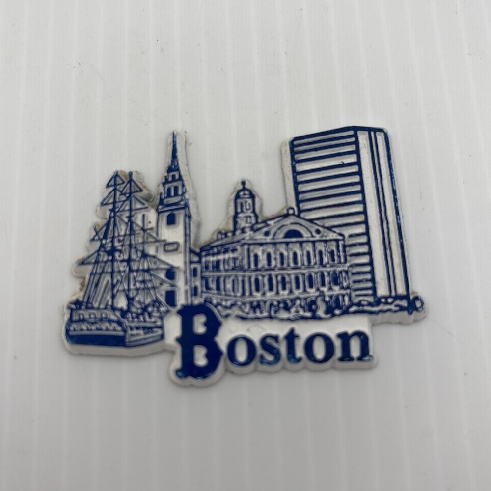 Boston City Fridge Magnet Travel Souvenir Faneuil Hall Building Design Cityscape